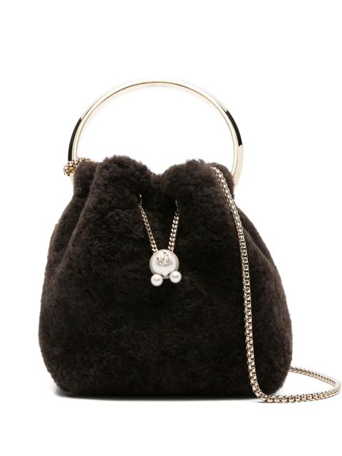 Jimmy Choo Bon Bon pearl-embellished mini bag - Brown - zdjęcie produktu nr 1