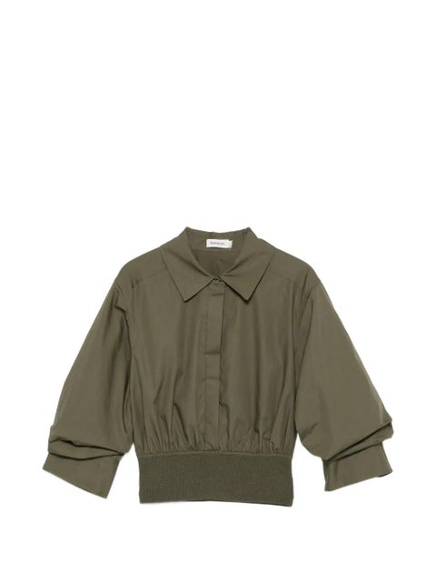 Simkhai gathered-sleeve cropped shirt - Green - zdjęcie produktu nr 1