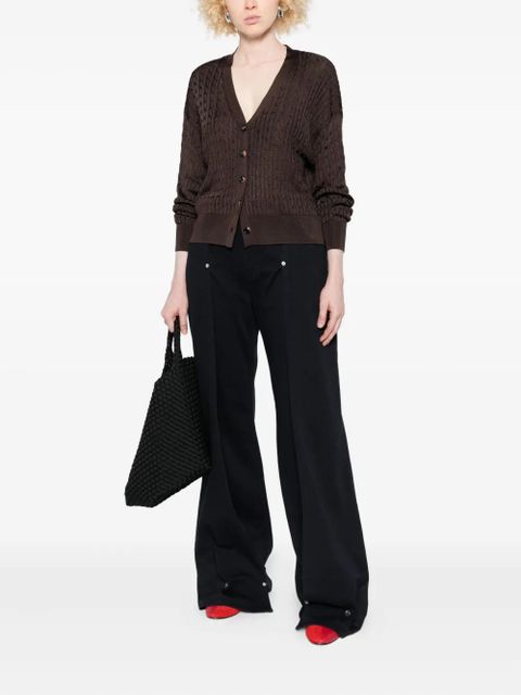 LOEWE cable-knit button cardigan - Brown