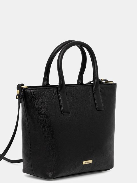 Barbour torebka skórzana kolor czarny LBA0489