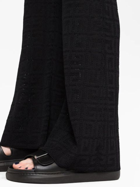 Givenchy logo intarsia-knit flared trousers - Black
