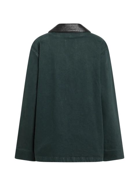 Miu Miu single-breasted logo-embroidered jacket - Green - zdjęcie produktu nr 2