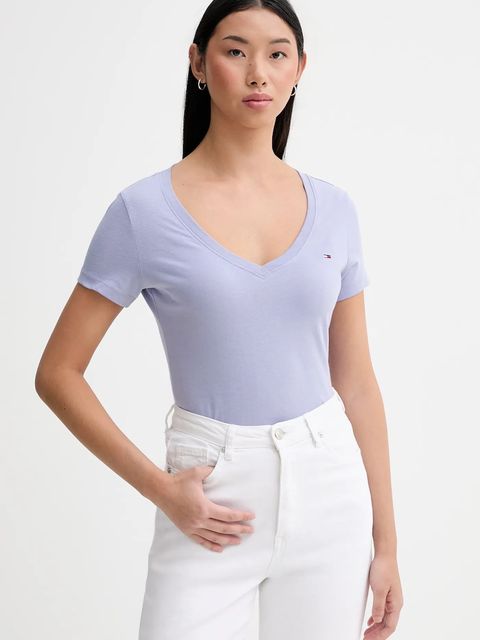 Tommy Jeans t-shirt bawełniany damski kolor granatowy DW0DW20458 - zdjęcie produktu nr 1