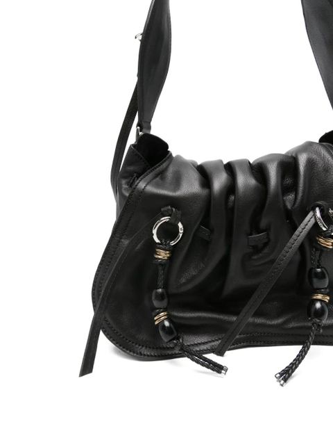 ISABEL MARANT pleated-detail drawstring shoulder bag - Black - zdjęcie produktu nr 2