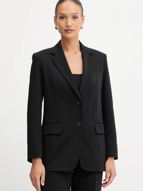 Weekend Max Mara marynarka MESSINA kolor czarny jednorzędowa gładka 2525916041600 - zdjęcie produktu nr 1