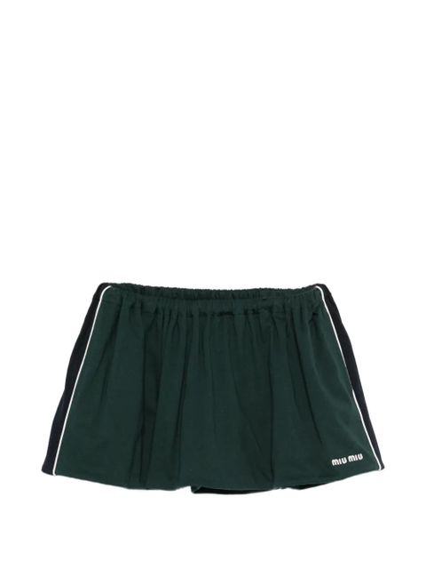 Miu Miu logo-embroidered skirt - Green - zdjęcie produktu nr 1