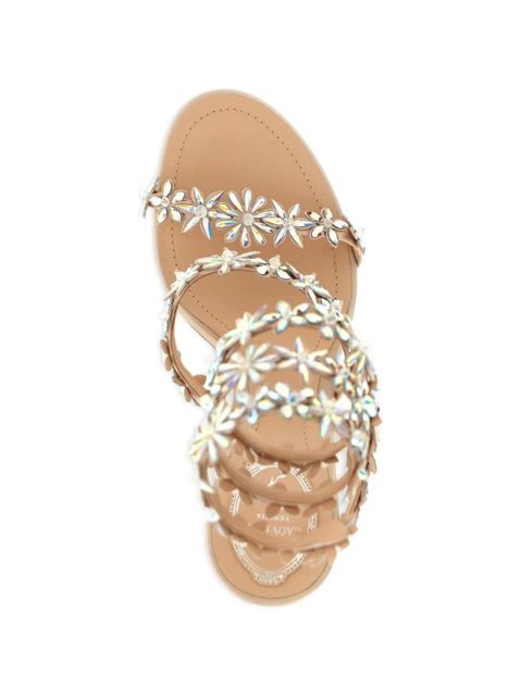 René Caovilla Eva floral-embellished sandals - Neutrals