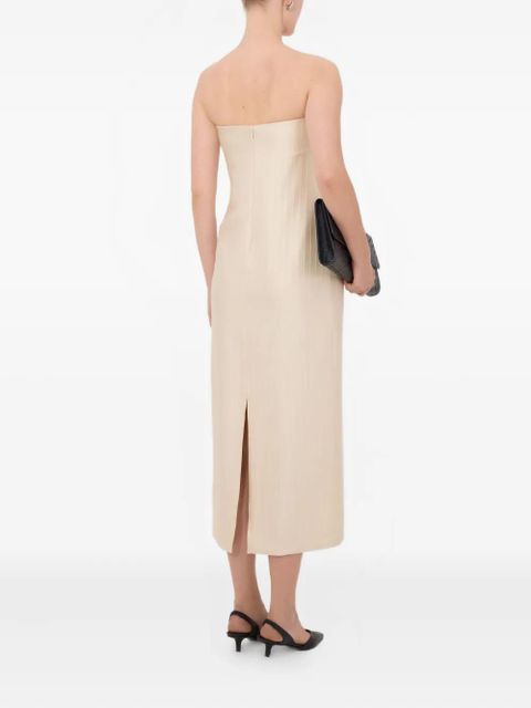 LouLou de Saison Giulia striped bustier midi dress - Neutrals - zdjęcie produktu nr 1