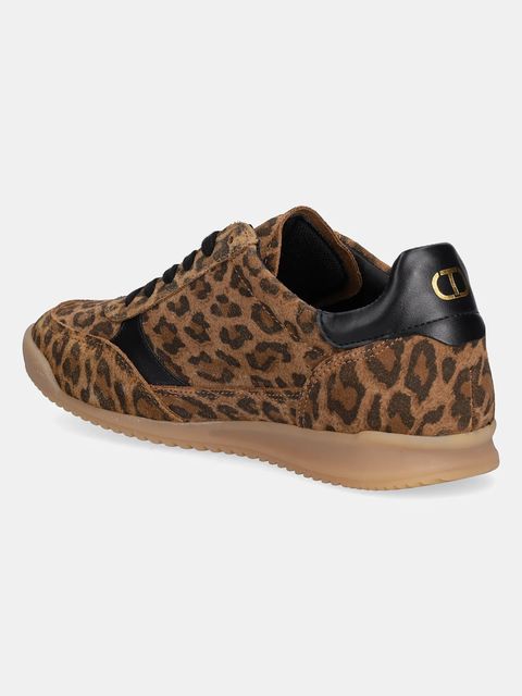 Twinset sneakersy zamszowe damskie kolor beżowy 252TGT020