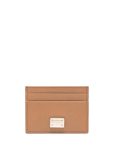 Dolce & Gabbana logo-tag leather card holder - Brown