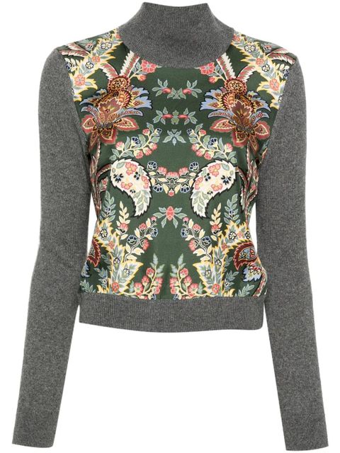 ETRO floral contrast-panel jumper - Grey - zdjęcie produktu nr 1