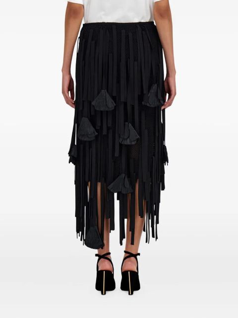 Ferragamo tassel-embellished mesh skirt - Black