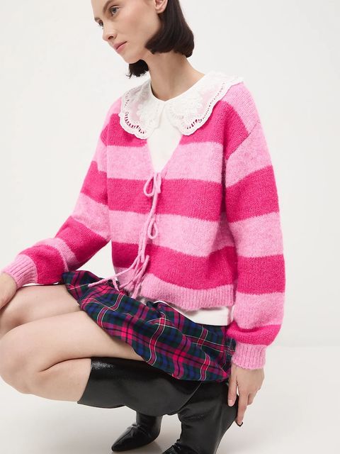 Medicine kardigan damskie kolor różowy ciepły - zdjęcie produktu nr 1