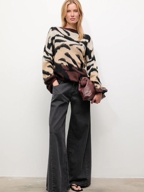 Answear.LAB sweter z dodatkiem wełny damski kolor brązowy