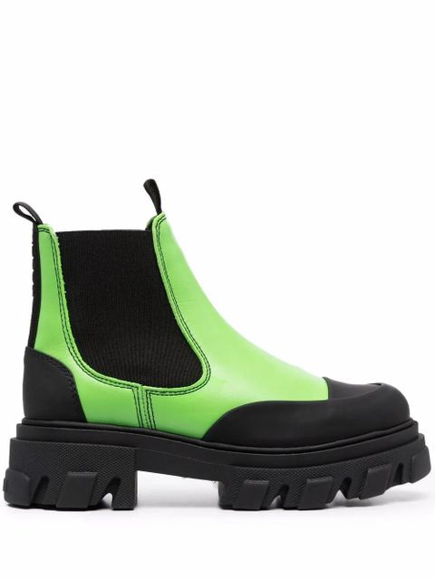 GANNI leather Chelsea boots - Green - zdjęcie produktu nr 1