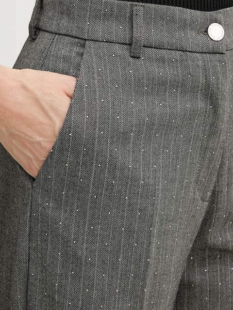 Morgan spodnie damskie kolor szary proste high waist PVEPER.F