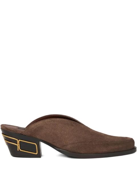 ETRO 45mm suede heeled mules - Brown - zdjęcie produktu nr 1