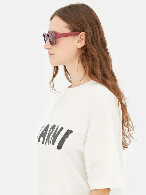 Marni okulary przeciwsłoneczne Ulawun Vulcano Bordeaux damskie kolor bordowy EYMRN00024.002.YAL