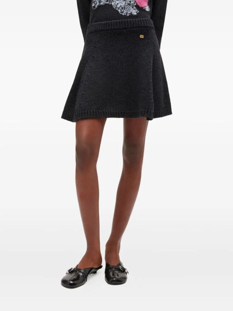 GANNI knitted flared mini skirt - Grey - zdjęcie produktu nr 2