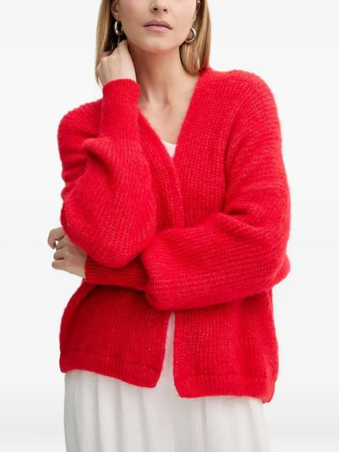 American Vintage East balloon-sleeve ribbed cardigan - Red - zdjęcie produktu nr 1