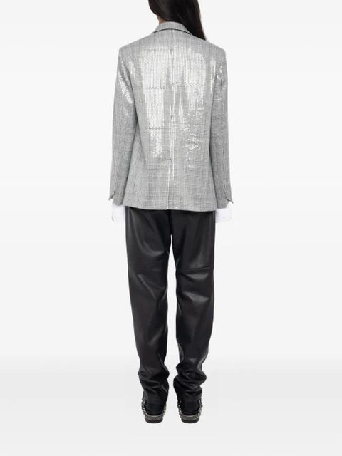 Zadig&Voltaire sequin-embellished check blazer - Black