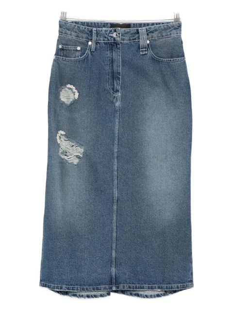 Simone Rocha distressed-effect midi skirt - Blue - zdjęcie produktu nr 2