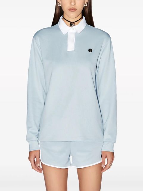 AMBUSH polo-collar logo-plaque sweatshirt - Blue