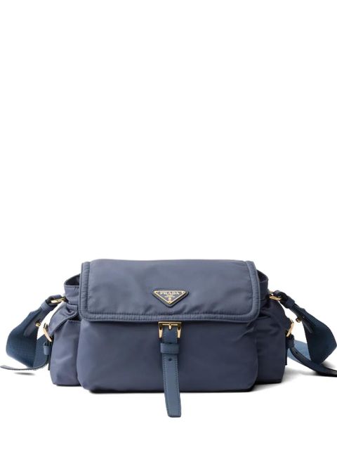 Prada Explore medium Re-Nylon shoulder bag with flap - Blue - zdjęcie produktu nr 1