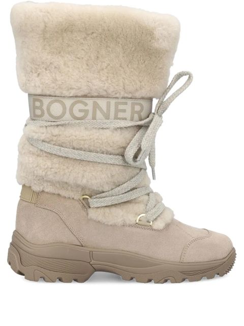 BOGNER shearling lace-up boots - Neutrals - zdjęcie produktu nr 1