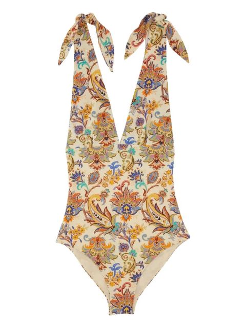 ETRO tie-shoulder paisley-print swimsuit - Neutrals - zdjęcie produktu nr 1