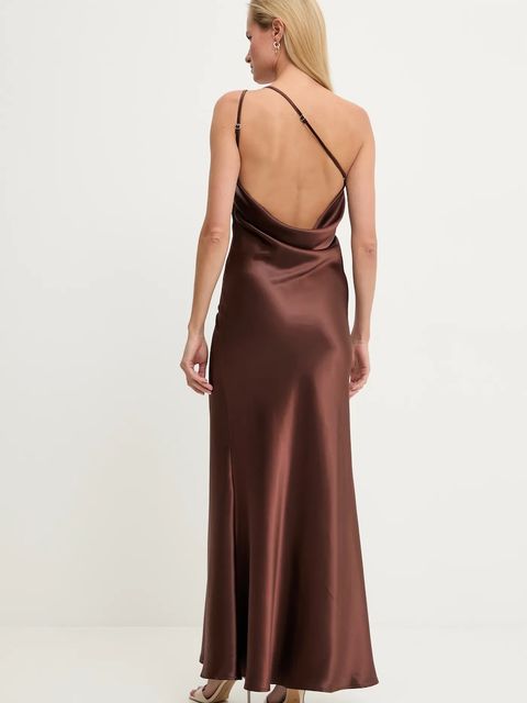 Answear.LAB sukienka kolor brązowy maxi rozkloszowana - zdjęcie produktu nr 2