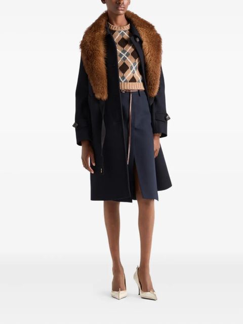 Prada argyle-pattern crew-neck sweater - Brown - zdjęcie produktu nr 2