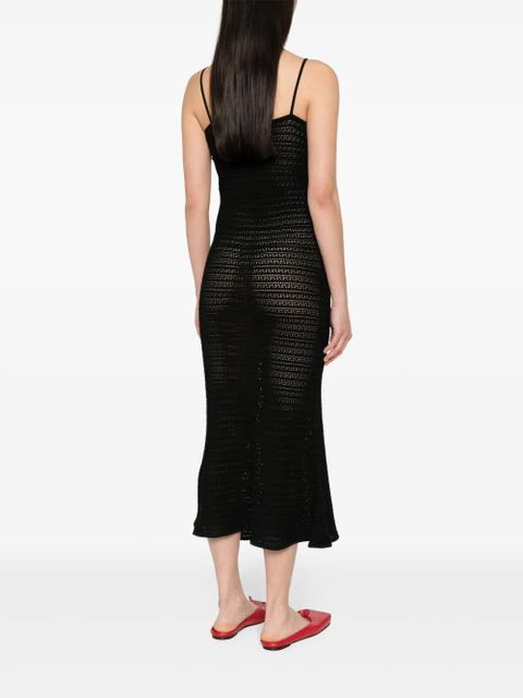 Self-Portrait crochet midi dress - Black