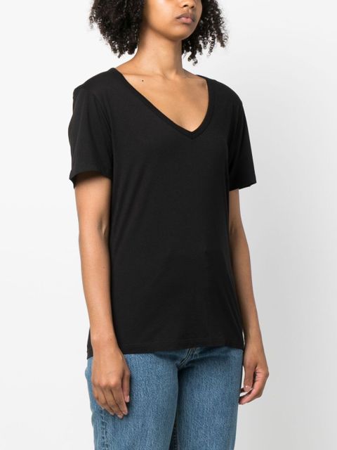 AGOLDE V-neck cotton-blend T-shirt - Black - zdjęcie produktu nr 2