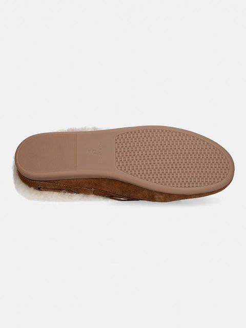 Nokwol kapcie zamszowe Coco Fur Tan Suede