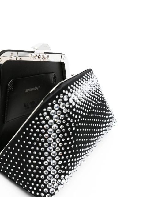 The Attico Midnight rhinestone-embellished clutch bag - Black