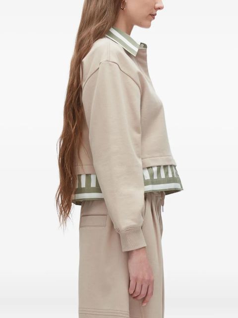 3.1 Phillip Lim Polo-neck striped-panel top - Neutrals