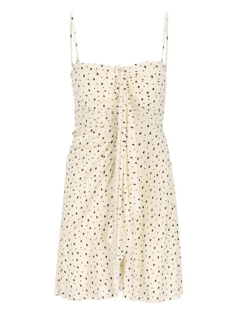 ISABEL MARANT Gemma dotted gathered mini dress - Neutrals - zdjęcie produktu nr 1