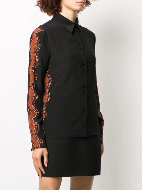Givenchy snakeskin effect button up shirt - Black