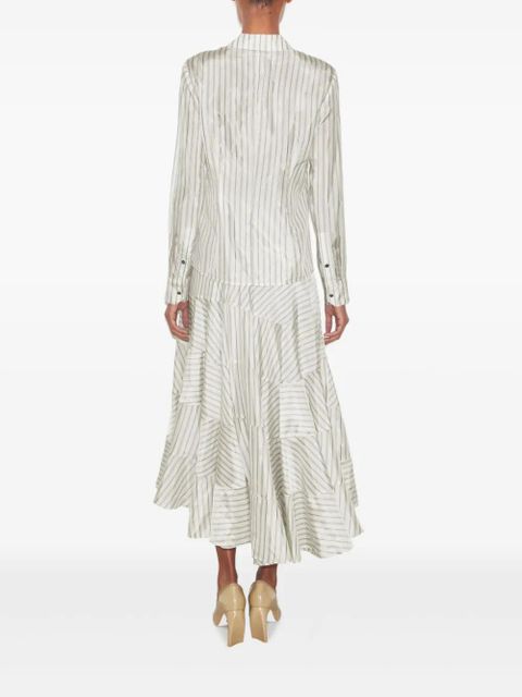 Tory Burch striped-pattern asymmetric skirt - Neutrals - zdjęcie produktu nr 2