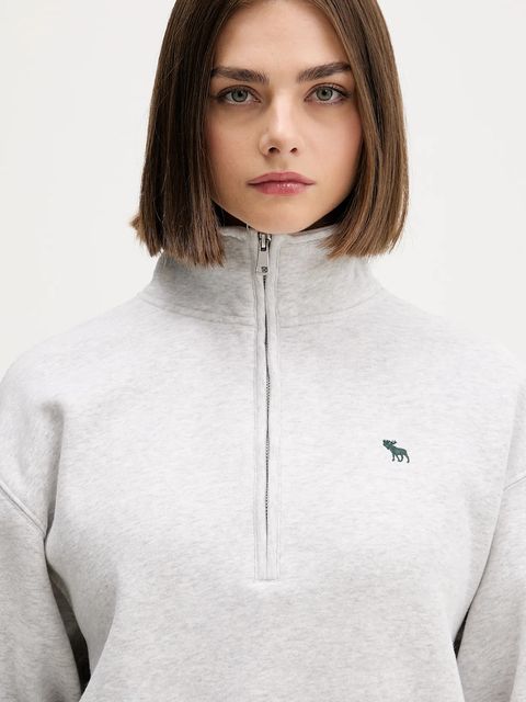 Abercrombie & Fitch bluza damska kolor szary melanżowa KI152-5418-912