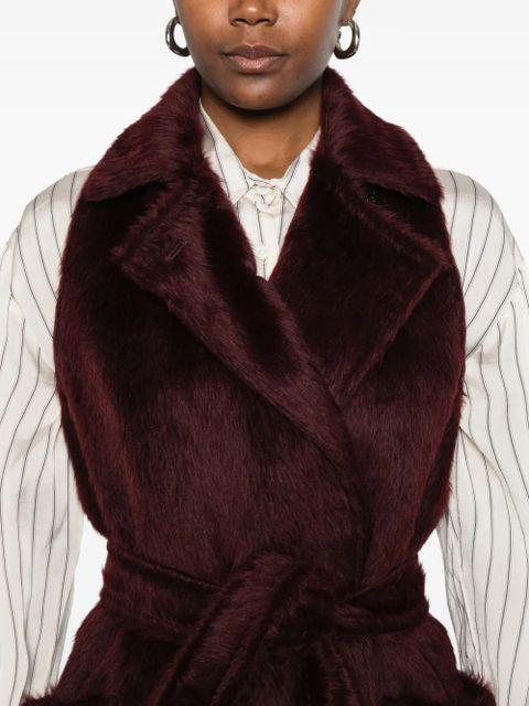 Max Mara belted sleeveless coat - Red