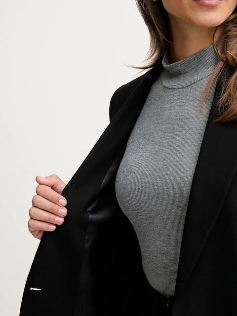 United Colors of Benetton marynarka kolor czarny jednorzędowa gładka 2962DW00H