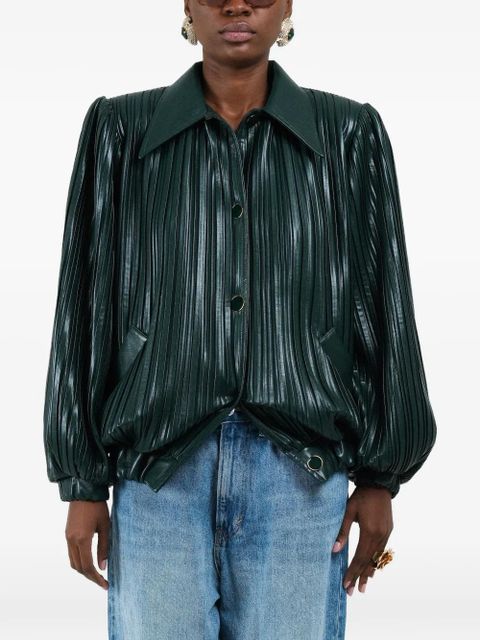 Rowen Rose pleated short bomber jacket - Green - zdjęcie produktu nr 1