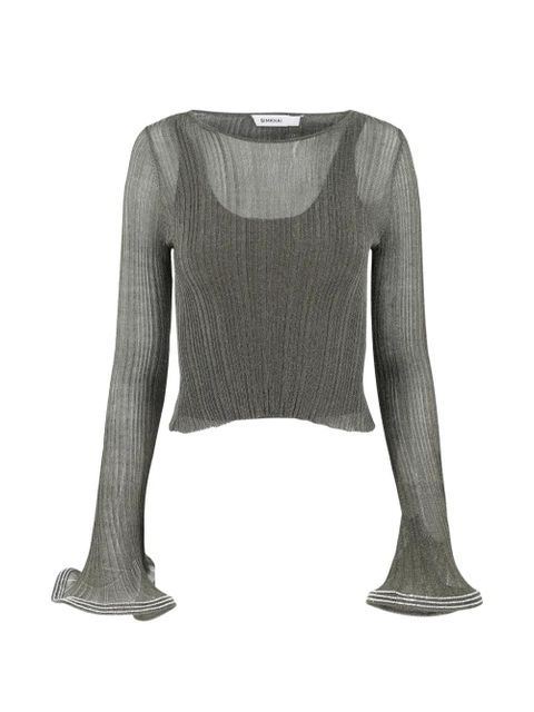 Simkhai Maebry ruffled ribbed T-shirt - Grey - zdjęcie produktu nr 1