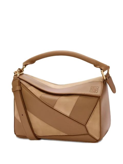 LOEWE small Puzzle striped tote bag - Brown - zdjęcie produktu nr 1