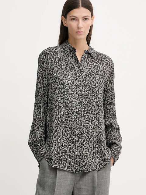 Marc O'Polo koszula damska kolor szary regular z kołnierzykiem klasycznym 510084742227 - zdjęcie produktu nr 1