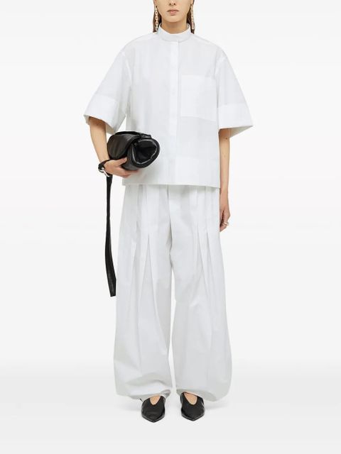 Jil Sander band-collar cotton-poplin shirt - White - zdjęcie produktu nr 2