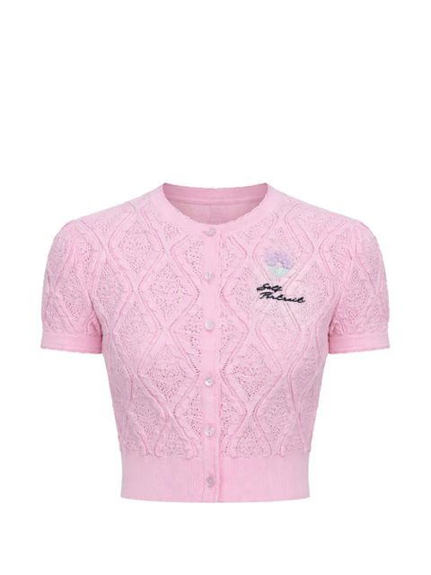 Self-Portrait floral crochet top - Pink - zdjęcie produktu nr 1