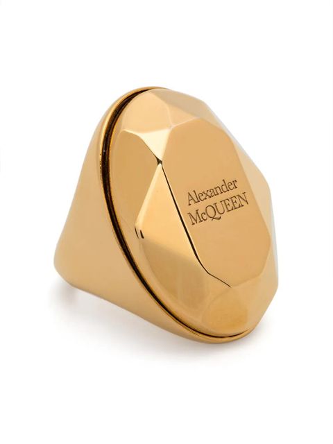 Alexander McQueen The Faceted Stone ring - Gold - zdjęcie produktu nr 1